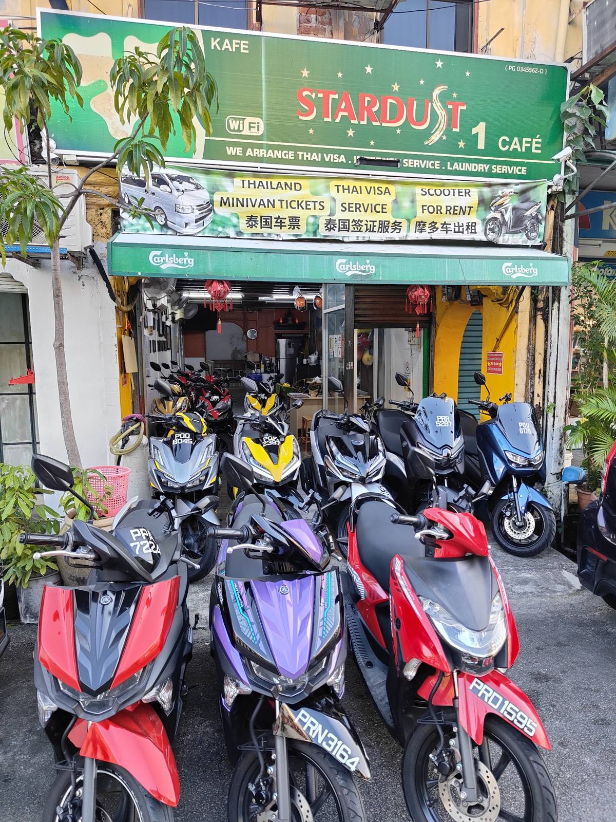 Bikes lined up outside Stardust 1