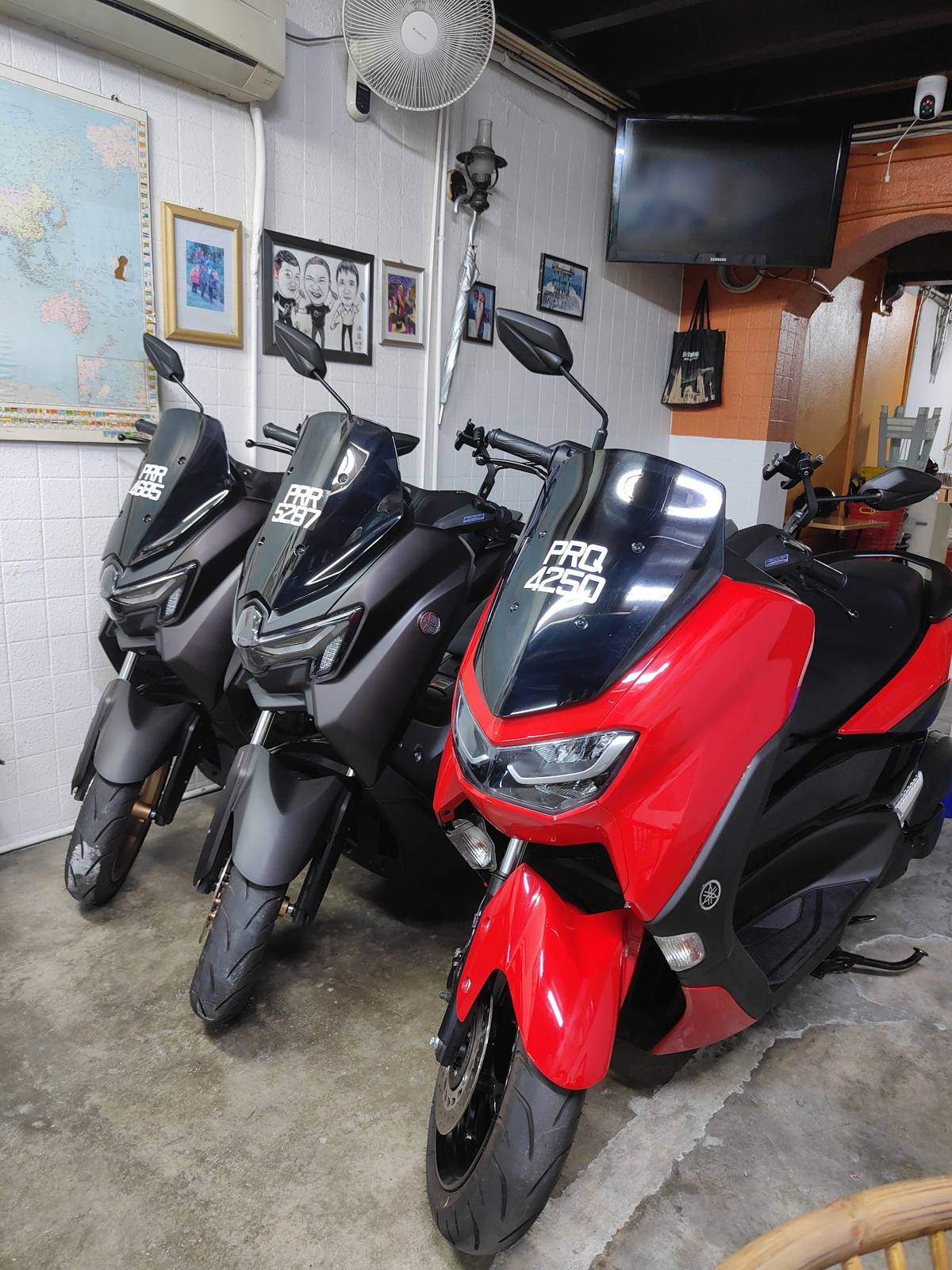Yamaha NMAX bikes inside the shop